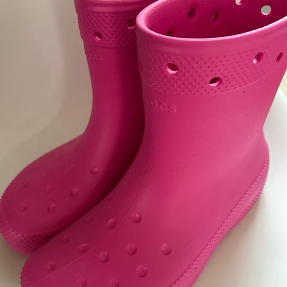 Crocs Classic Hot Pink Women's Rain Boots Excellent Condition Women's Size 10 - Picture 5 of 5